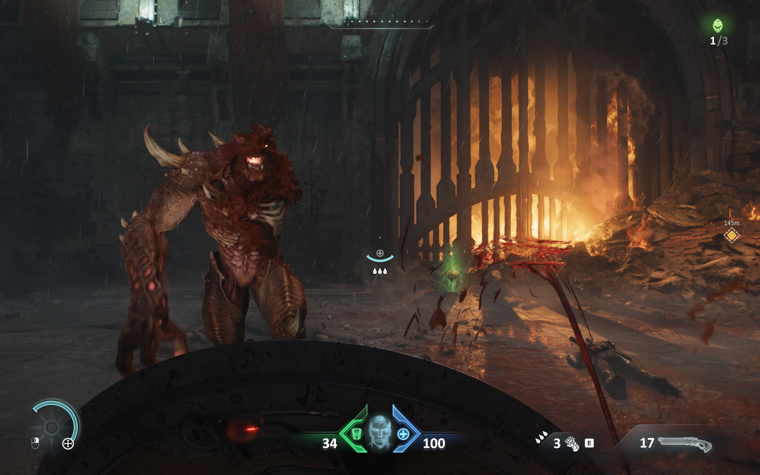 「ウルトラナイトメア」でのキャプチャ。敵をぐらつかせると、黄色や紫色のサークルが現れる