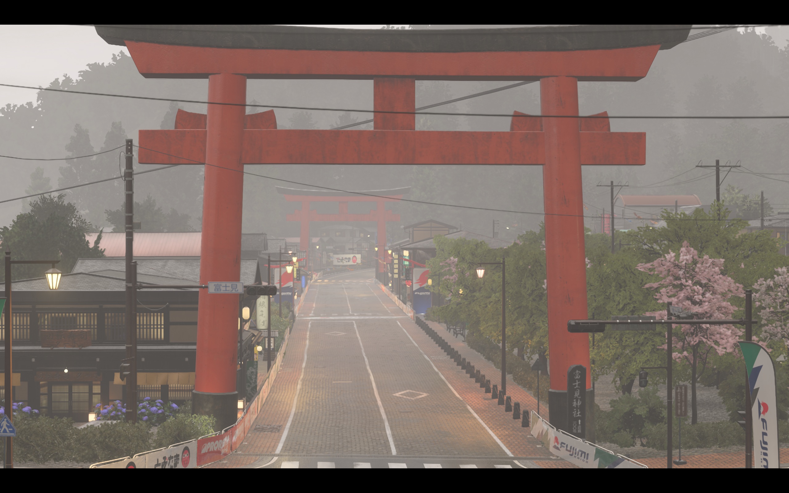 「ウルトラ/レイトレーシングオン」でのキャプチャ。大きな鳥居がスタート地点にある
