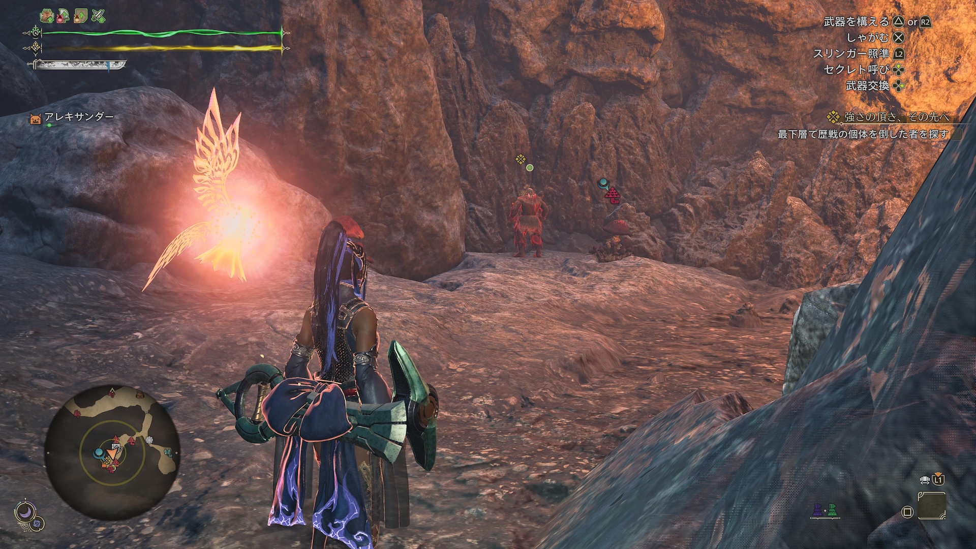 アズズの人達からの情報を頼りに探索をしていると怪しい人影を発見