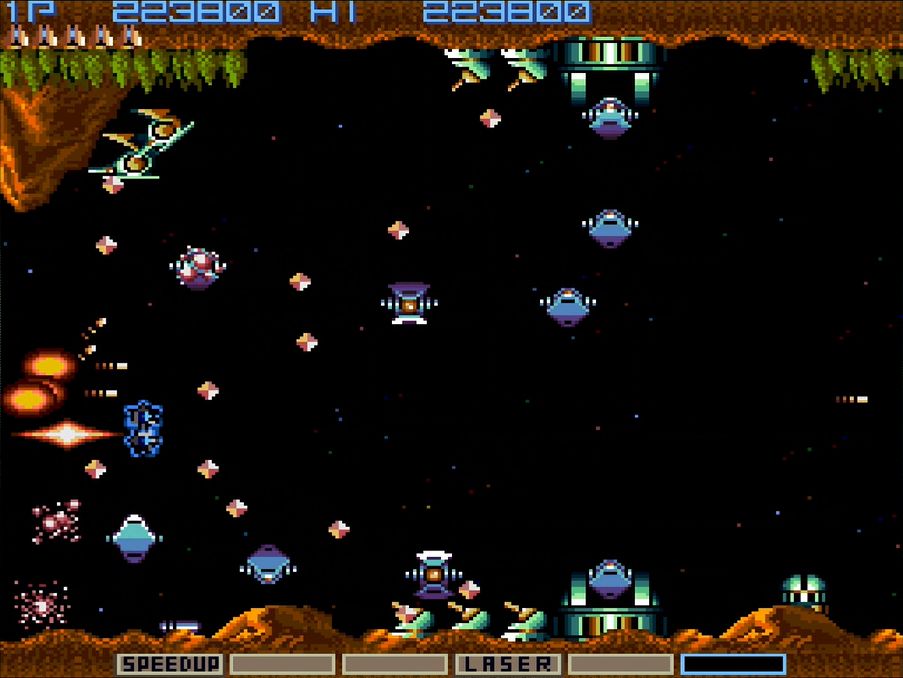 ミスをすると、リスタート時にせっかく装備したパワーアップがすべて消滅してしまう