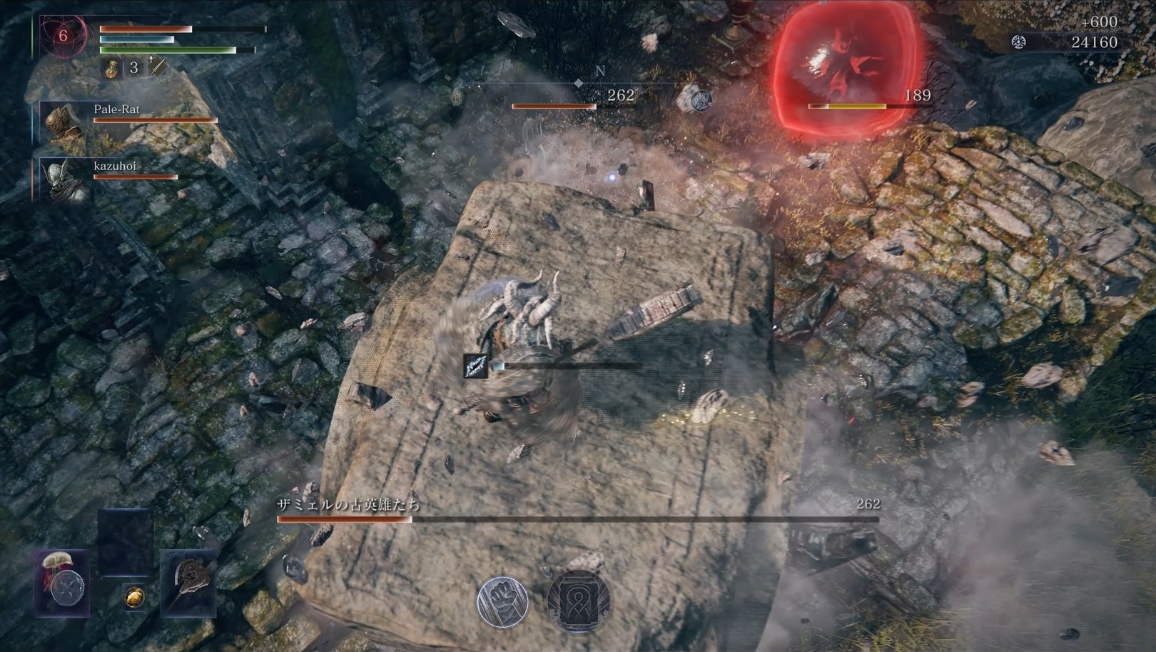 召喚した墓石でボスとの間に壁をつくり、体勢を立て直すような使い方が便利だ