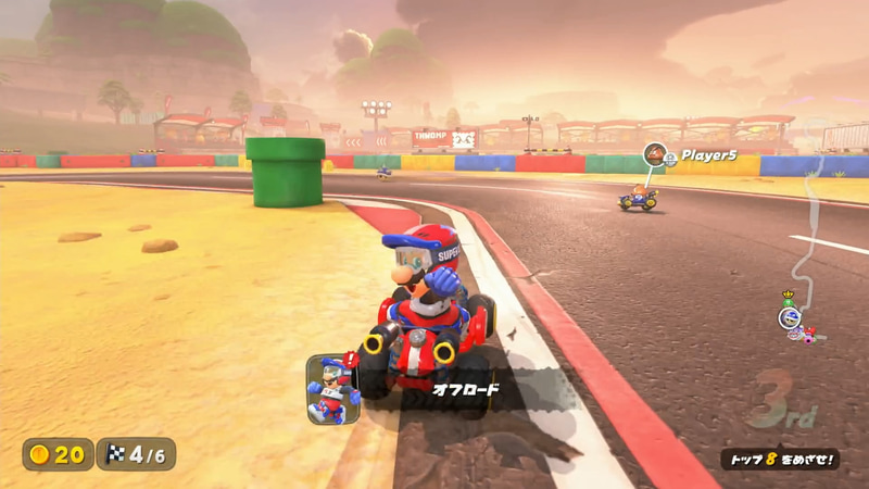 「ダッシュフード」を獲得するとマリオのコスチュームをゲットできるのだが……、サバイバルの緊迫感もありそれどころではない