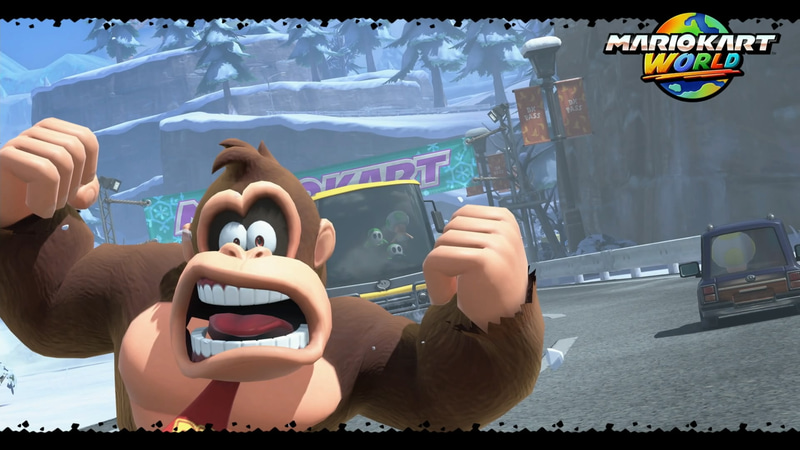 フォトモード中に気づいたのだが、ツアーバスにはなんとキノピオとヘイホーが乗っている