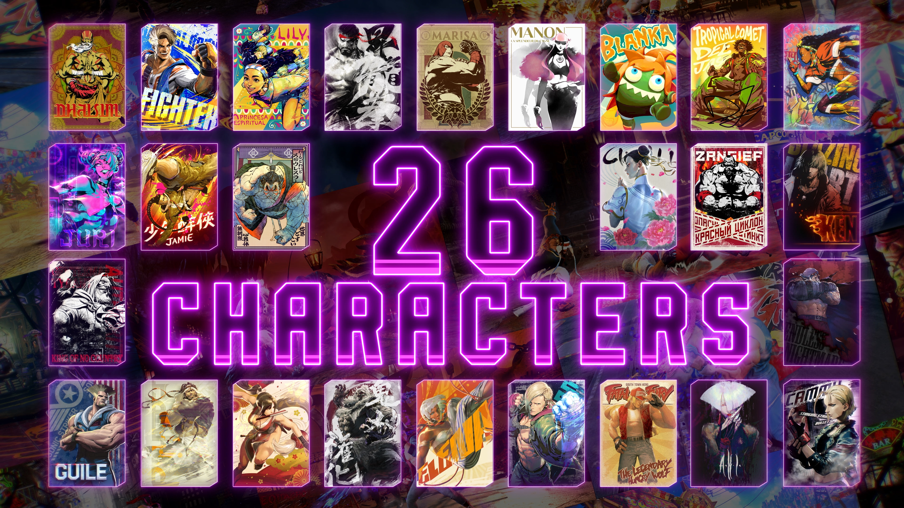 使用可能キャラクターは26体