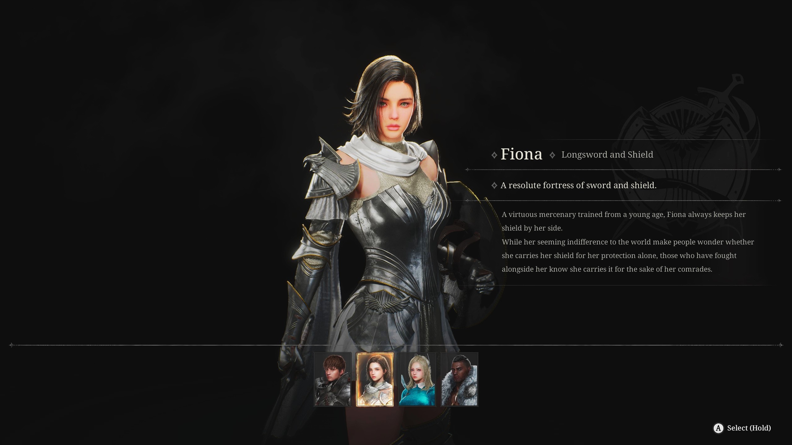 剣と盾を装備する「Fiona（フィオナ）」