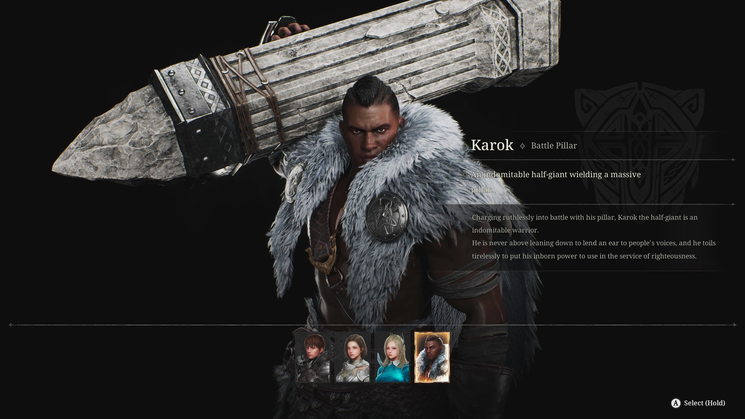 巨大な柱を装備する「Karok（カロック）」