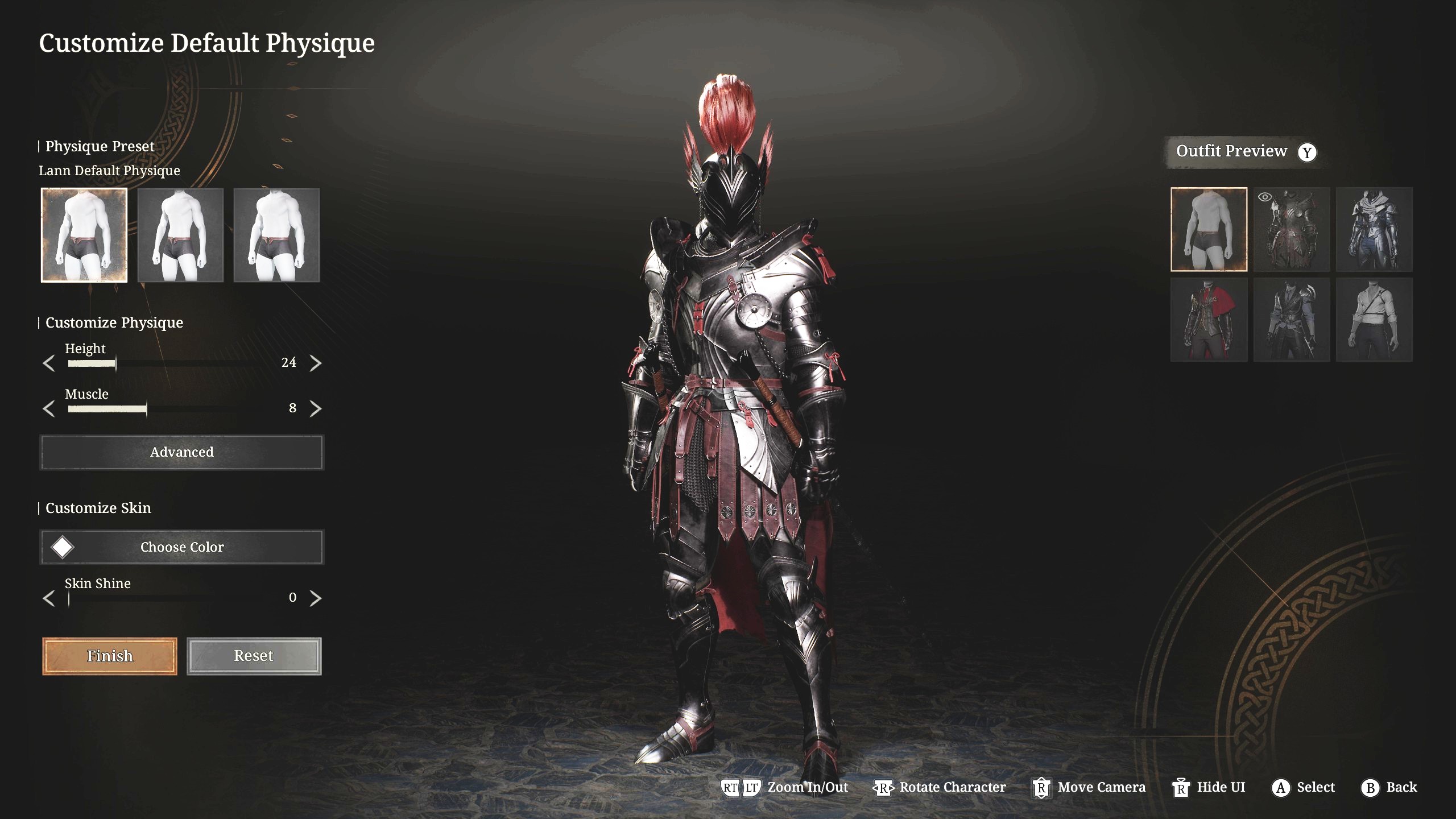 1人のキャラクターを選んだら外見のカスタマイズを行う