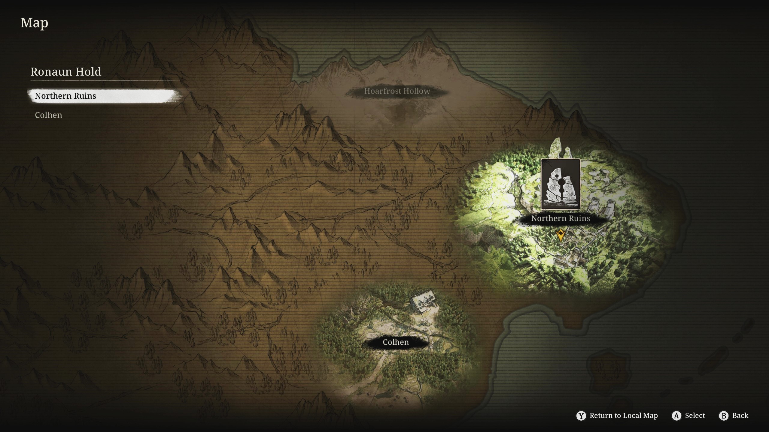 各フィールドはマップからアクセスできる