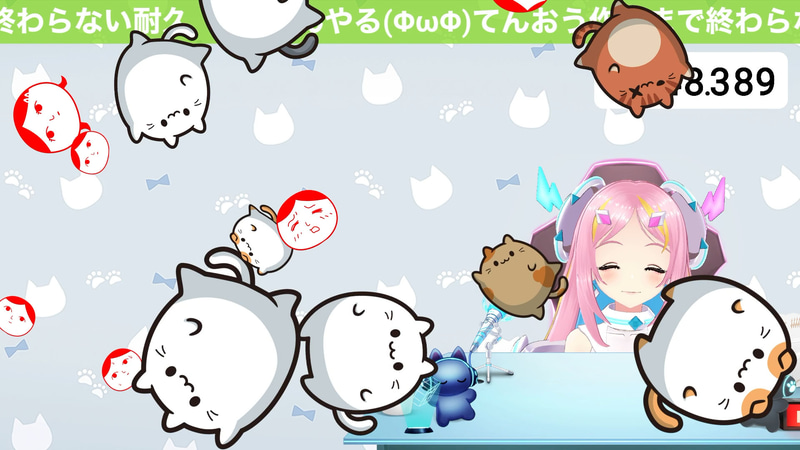 「みんなで空気読み。」、「ぷにゃん」配信エフェクトイメージ