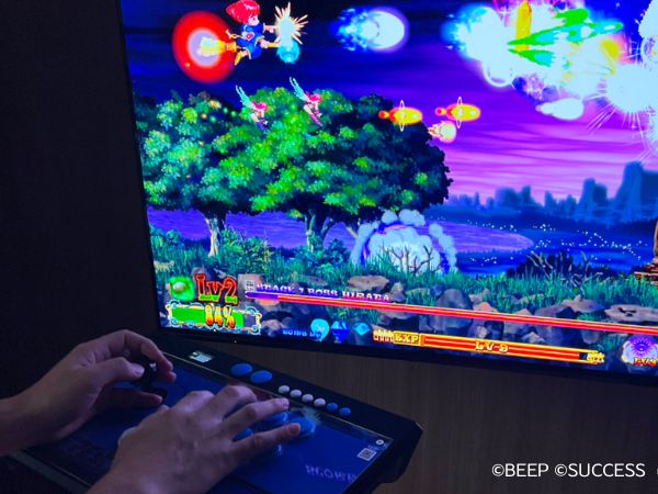 「アーケードフリーク」でSwitch版「コットン リブート」をプレイしている様子