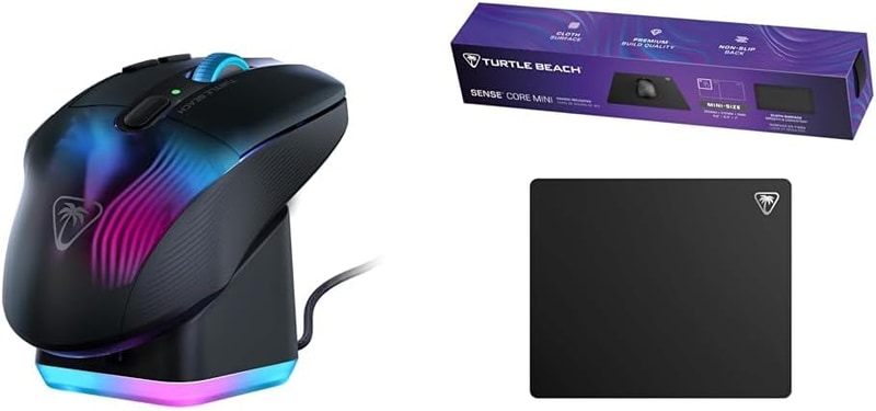 【ゲーミングマウス・ミニマウスパッドセット】TURTLE BEACH Kone XP Air ブラック ワイヤレス + Sense Core MINI