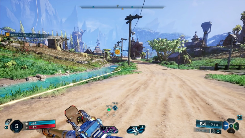 黄色のラインがミッション地点までのガイド。わかりやすい！