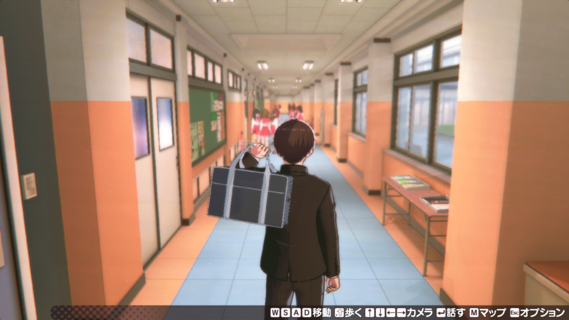 学校内を歩いて目的のキャラクターを探す。こちらも3D化した本作ならではの仕様だ