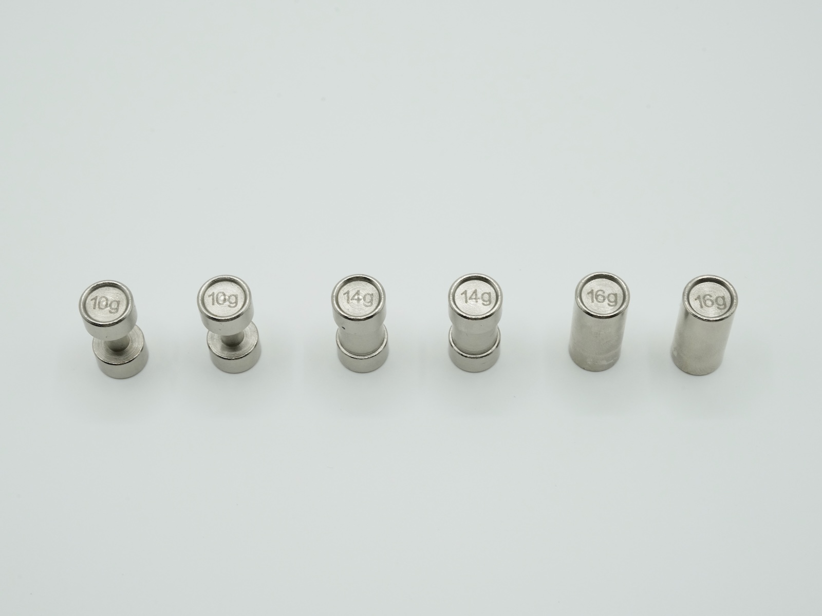 ウェイトは10g、14g、16gの3種類が付属