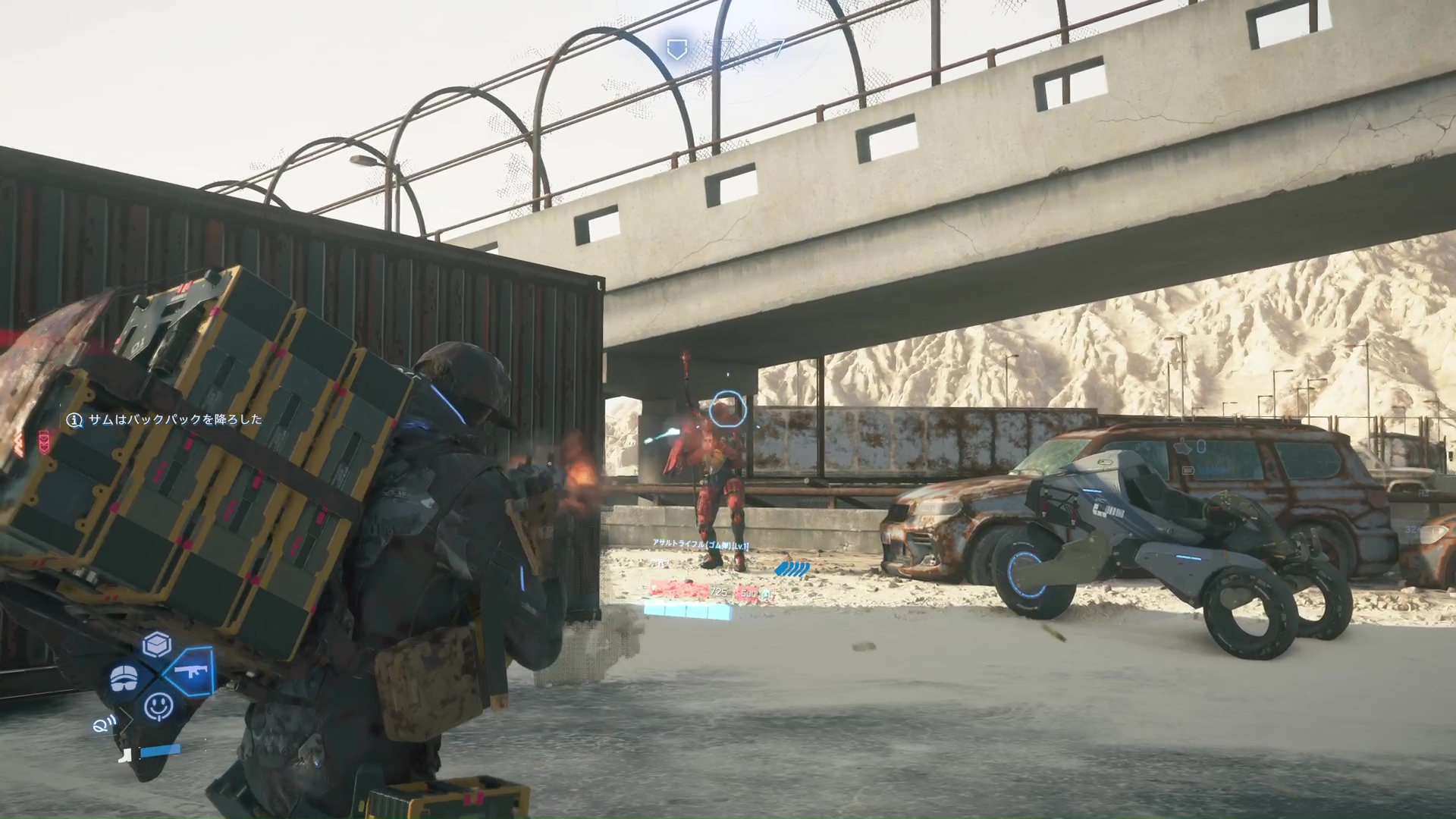 戦闘はTPSのスタイル。敵を倒すと時間の流れが一定時間スローになる独自の演出が導入されている