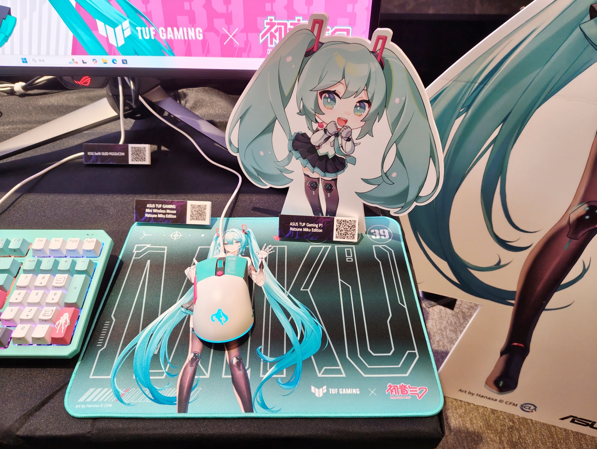 初音ミクコラボマウス「ASUS TUF GAMING Mini Wireless Mouse Hatsune Miku Edition」、初音ミクのビジュアルがかわいいマウスパッド「ASUS TUF Gaming P1 Hatsune Miku Edition」