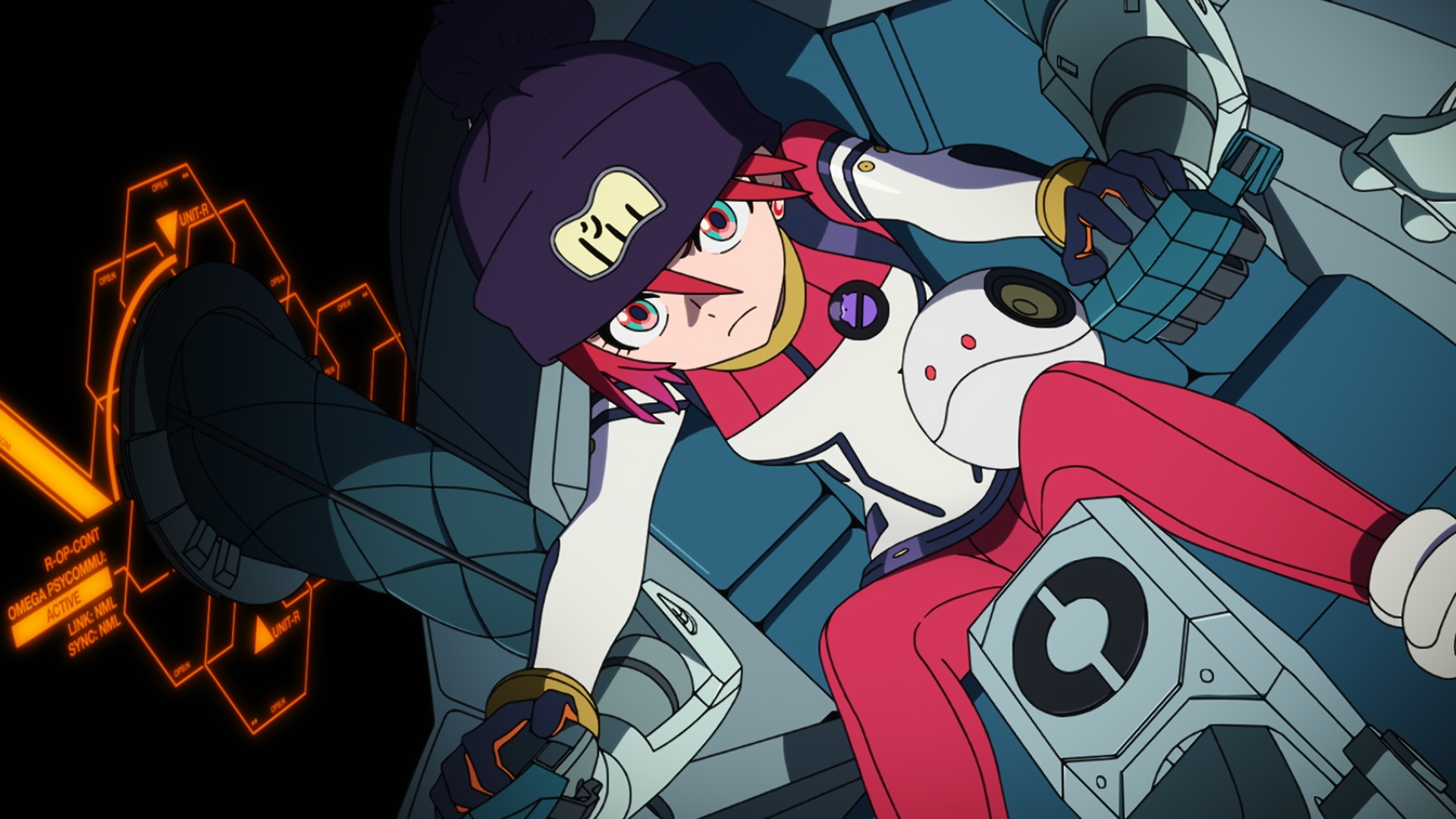 ガンダムシリーズのお約束ともいえるロボット「ハロ」を携えて戦闘に参加するマチュ