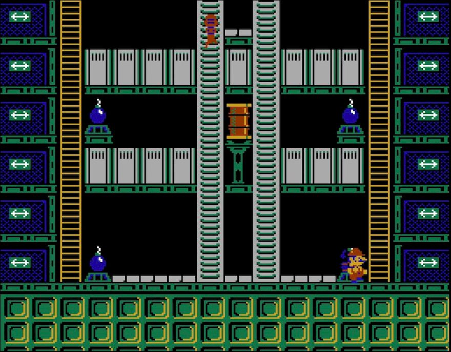 ステージ6より。写真の順で爆弾を3個壊すとゴールデンハンマーが出現する