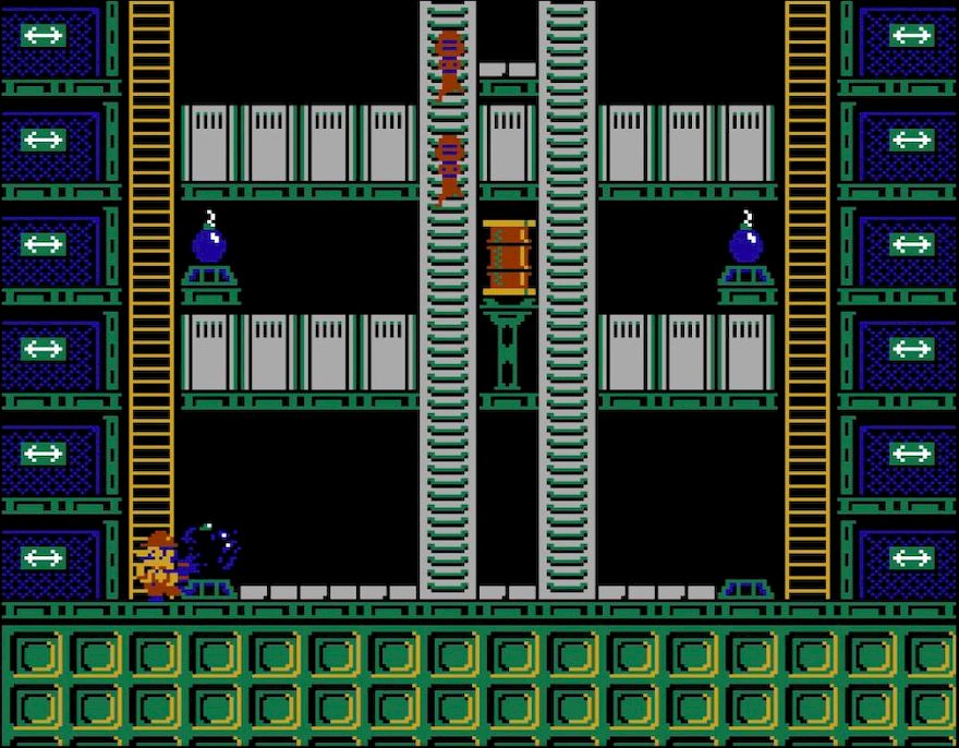 ステージ6より。写真の順で爆弾を3個壊すとゴールデンハンマーが出現する