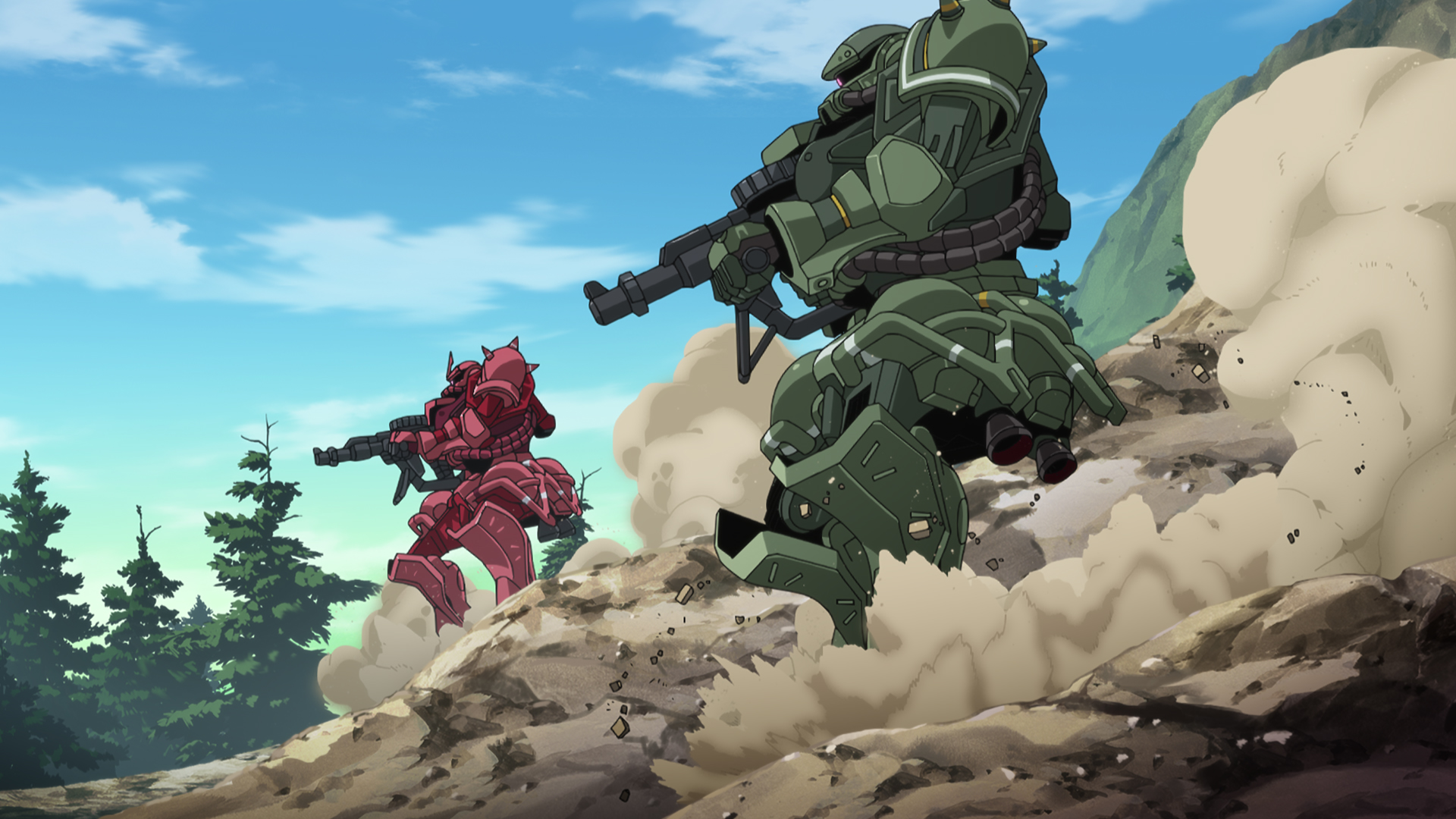 「ジークアクス」第2話「白いガンダム」では、ガンダムを奪うシャアの活躍が描かれる。「ガンダム」第1話をそのままトレースしたような構図、効果音、演出のタイミングまで合わせてあり、ファンをにやりとさせる