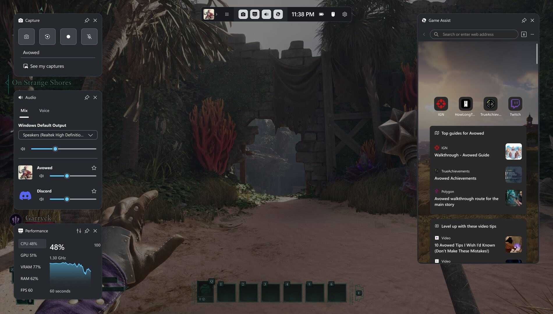 PC版「Xbox」アプリの「Microsoft Edge Game Assist」