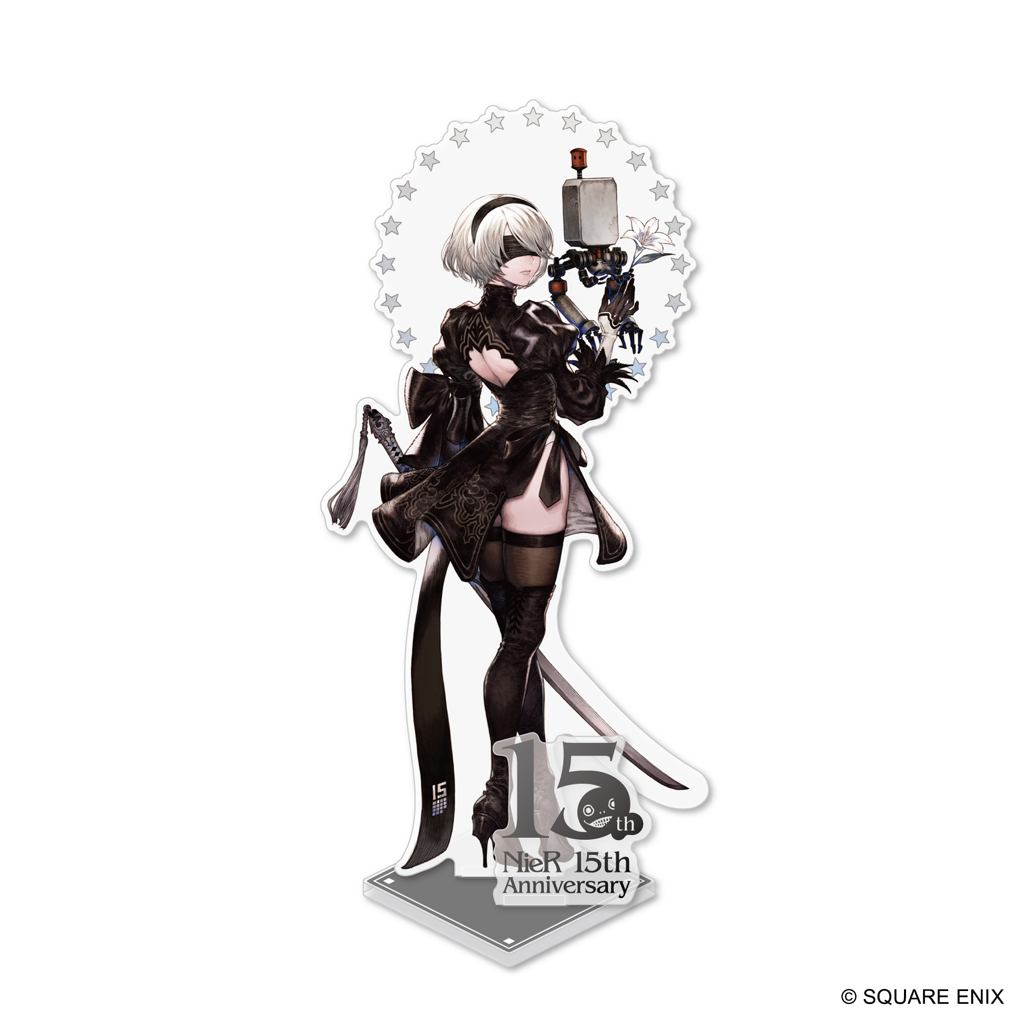 「NieR Series 15th Anniversary アクリルスタンド 2B&ポッド042 /少年ニーア&白の書 / フィオ&ママ」価格：各1,430円
