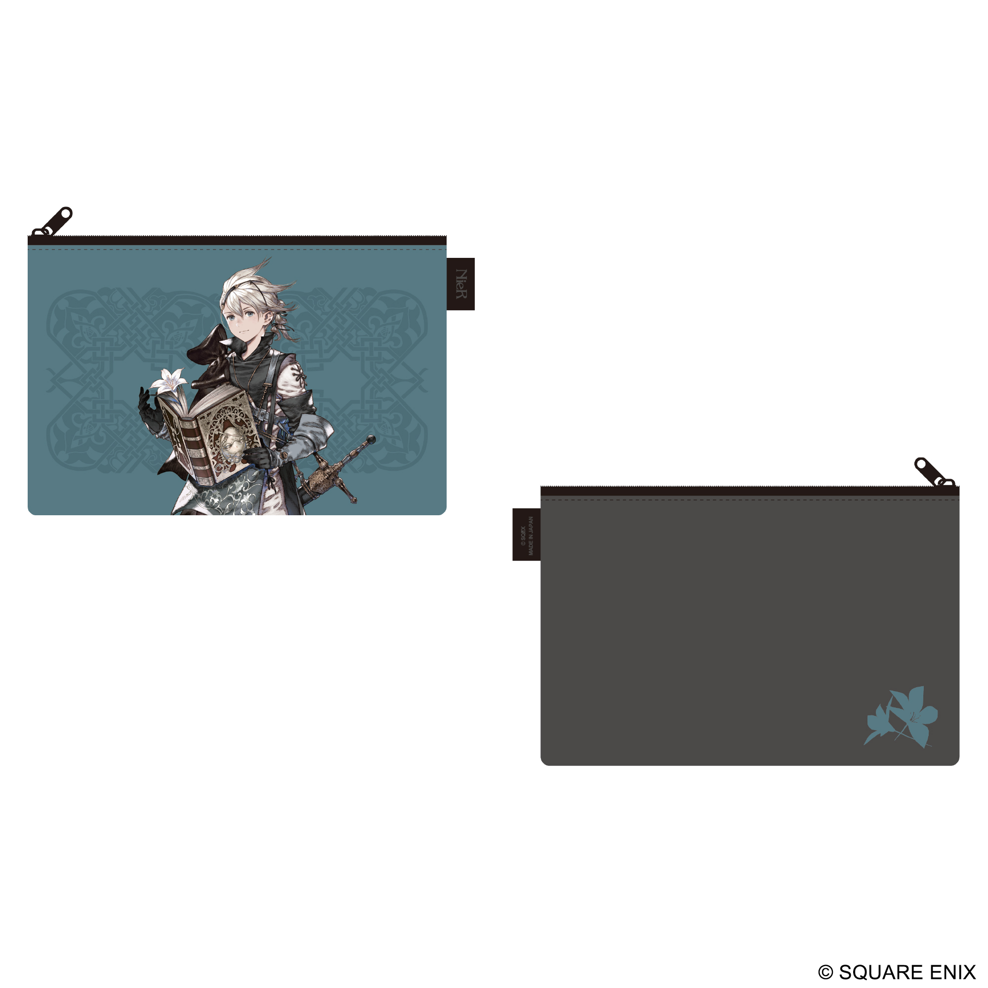 「NieR Series 15th Anniversary ポーチ 2B&ポッド042 / 少年ニーア&白の書 / フィオ&ママ」価格：:各1,980円