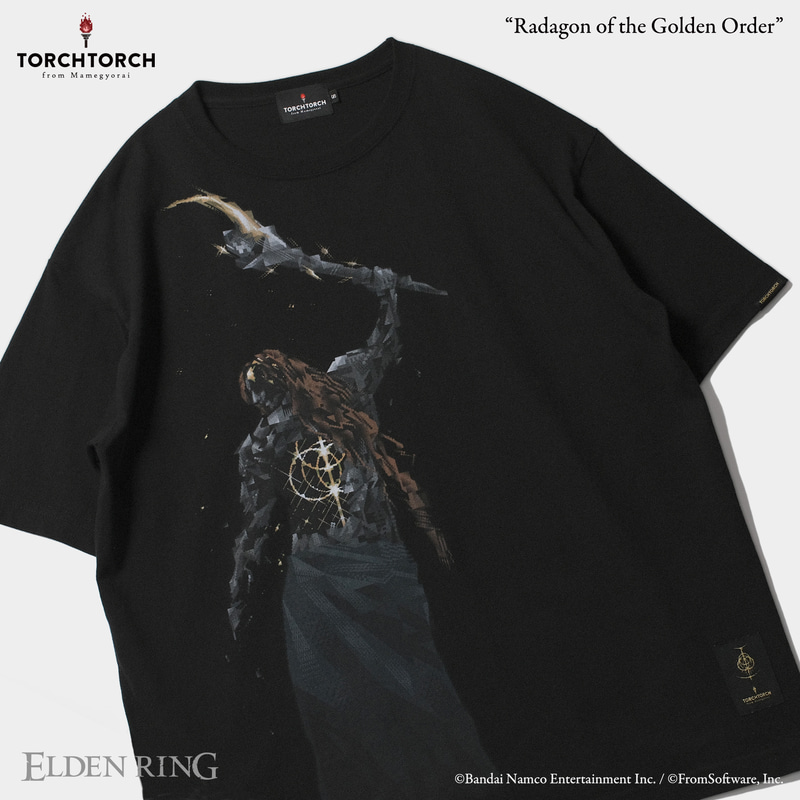 「ELDEN RING × TORCH TORCH/黄金律、ラダゴン ビッグシルエットTシャツ」ブラック