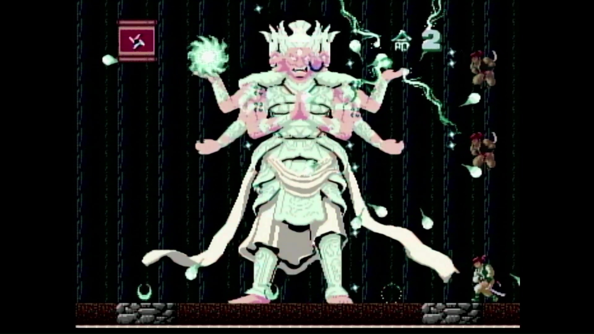 強化手裏剣＋分身2体＋阿修羅の弾で画面が埋まる