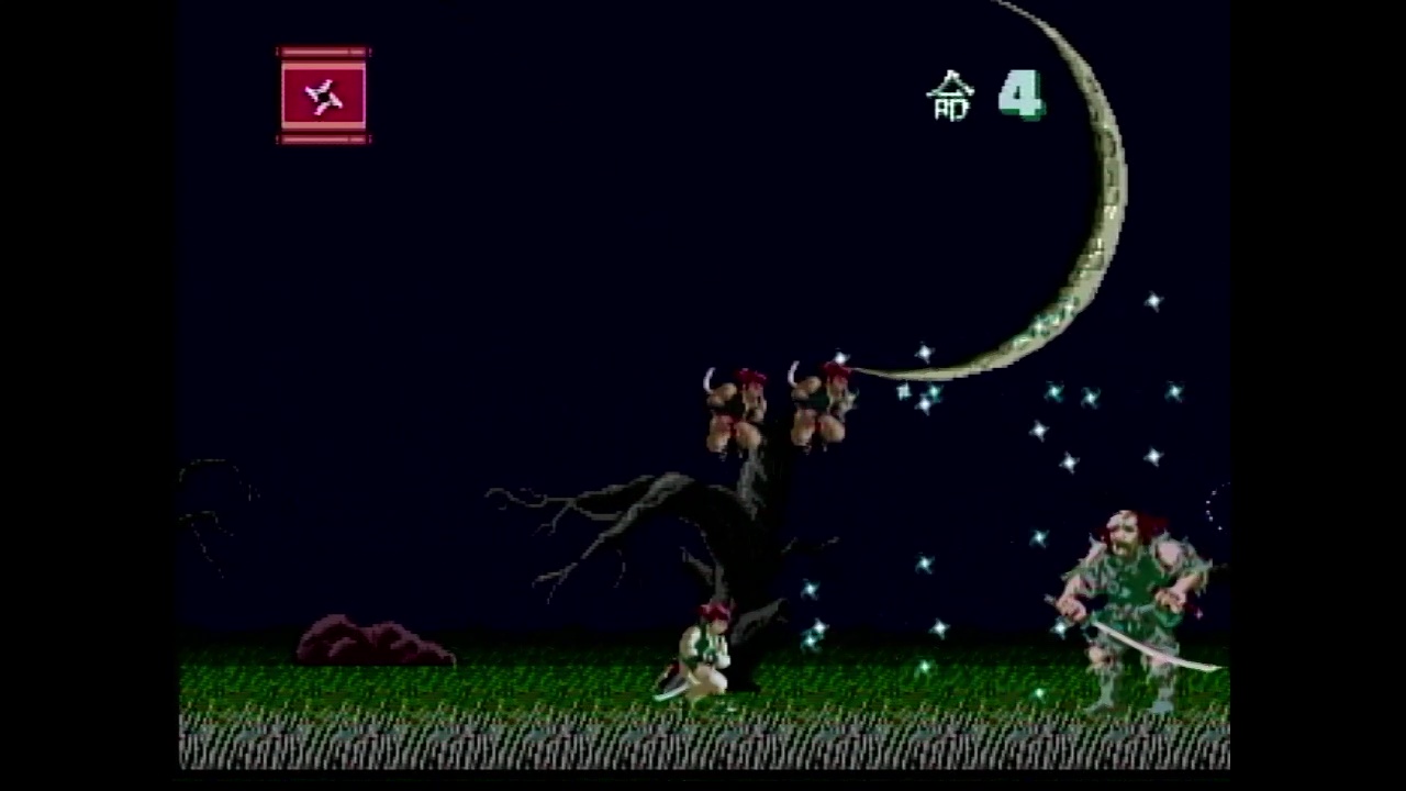 分身2体と三方向手裏剣による攻撃は、弾幕シューティングを彷彿とさせる。