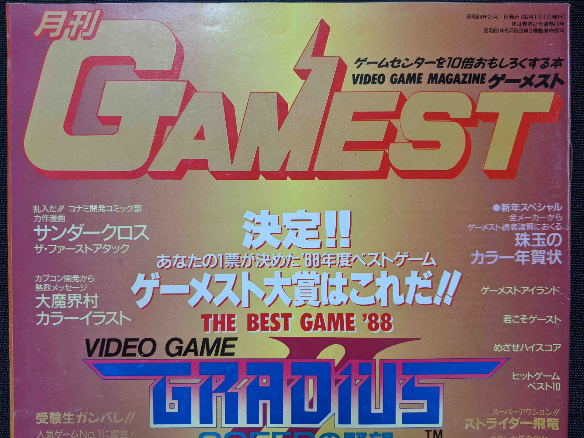 1989年2月刊行 No.29 ゲーメスト大賞 掲載