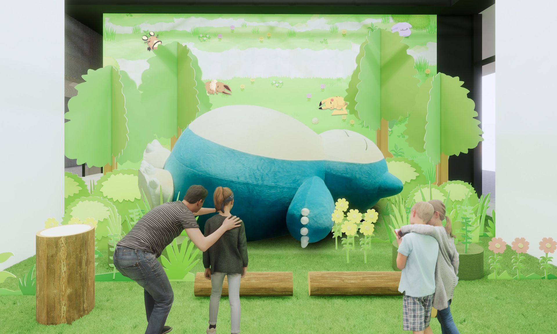 ポップアップ会場イメージ。会場では巨大なカビゴンも出現