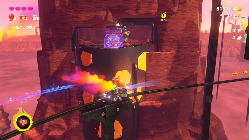 トロッコでの移動。さすがにのんびりばかりもしてられず、敵も待ち受けていたりするのだが