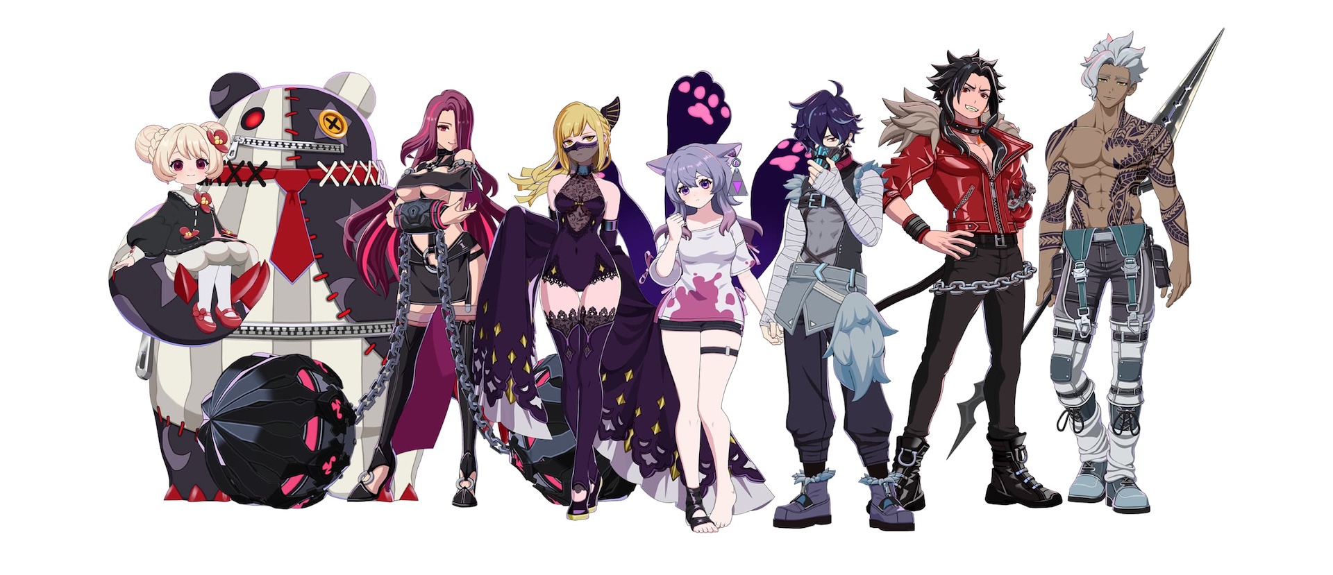 左から、コスプレイヤー 夏目まどかさん（クラリス衣装）、プロゲーマー 板橋ザンギエフ選手、女優・タレント 桃月なしこさん、声優 新井里美さん、コスプレイヤー 清水れいさん（リン衣装）