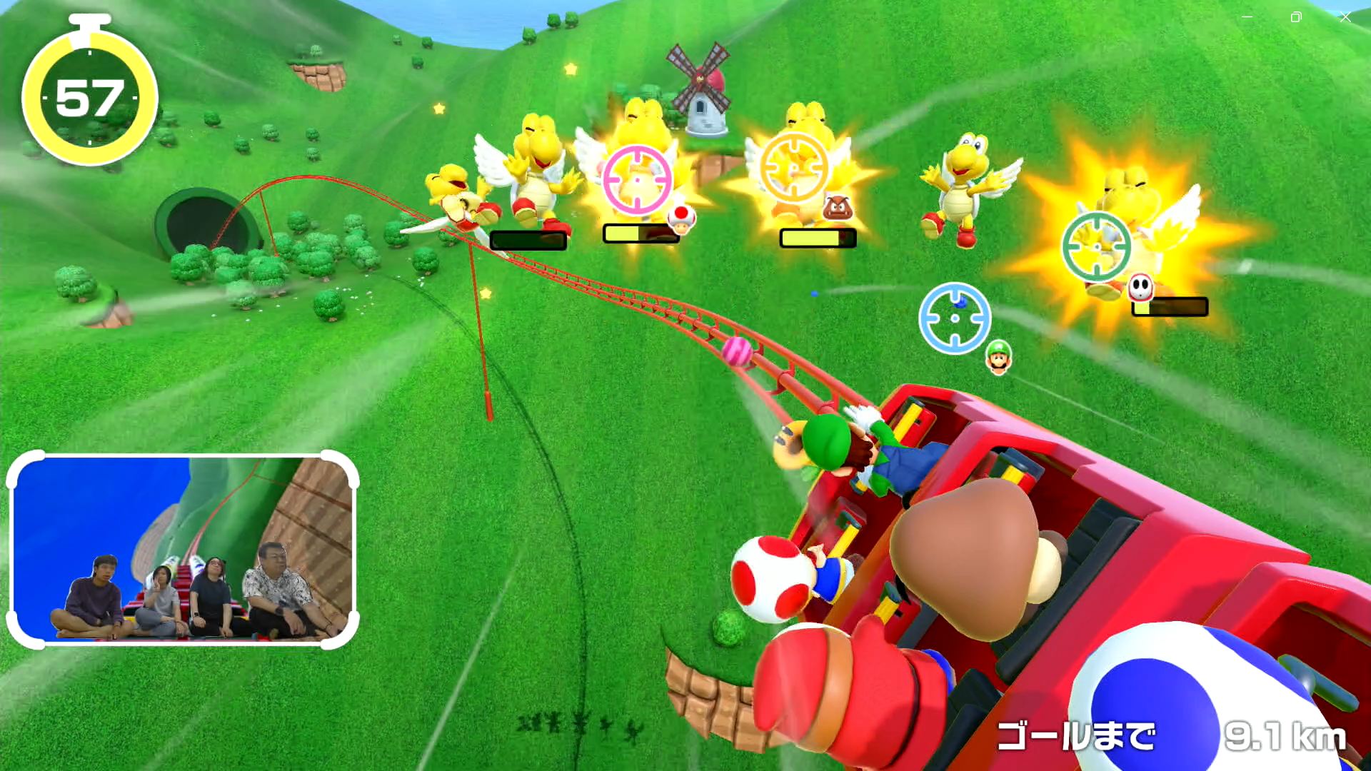 飛んでくるパタパタなどをやっつけても制限時間がプラスされる