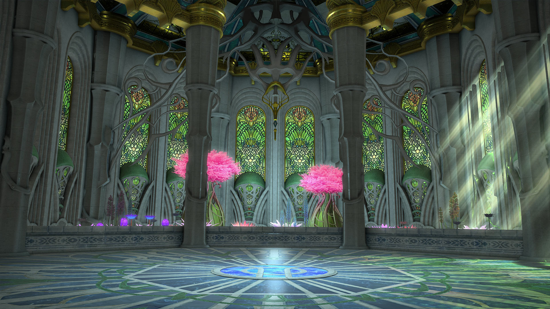 イル・メグらしいステンドグラスに彩られたエリアも