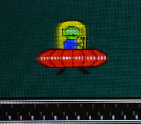 「GR2532DML-BK」の最高リフレッシュレートである320Hz時。残像がほとんど見えず、下のドットの間隔も狭まっている