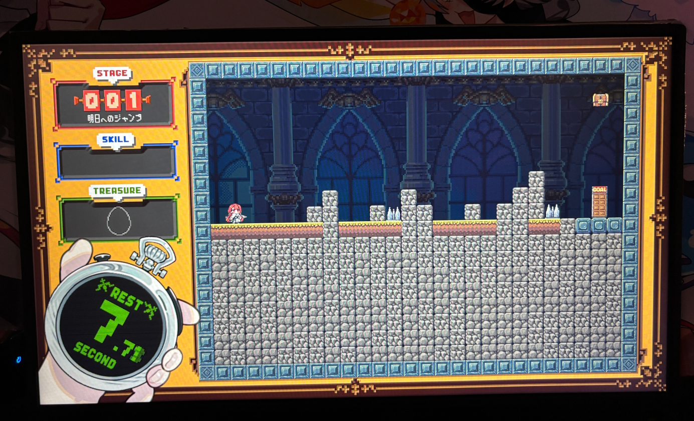 ゲームが始まると画面の左下にストップウォッチが表示。10秒という制限時間がプレーヤーを焦らせる