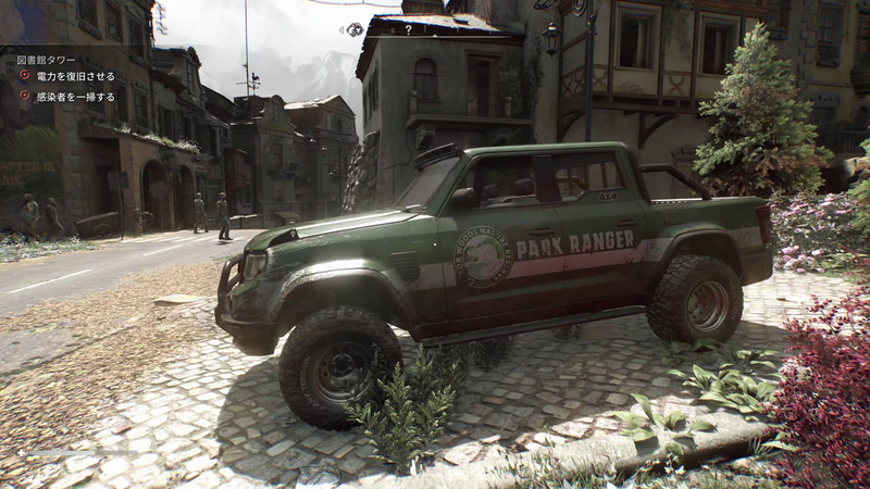 今作では“車”が移動手段として加わる。多少のゾンビなら突破できる