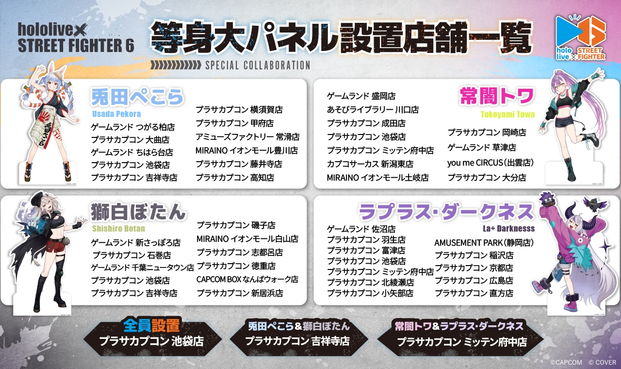 等身大パネルはカプコンの直営各店舗でも設置