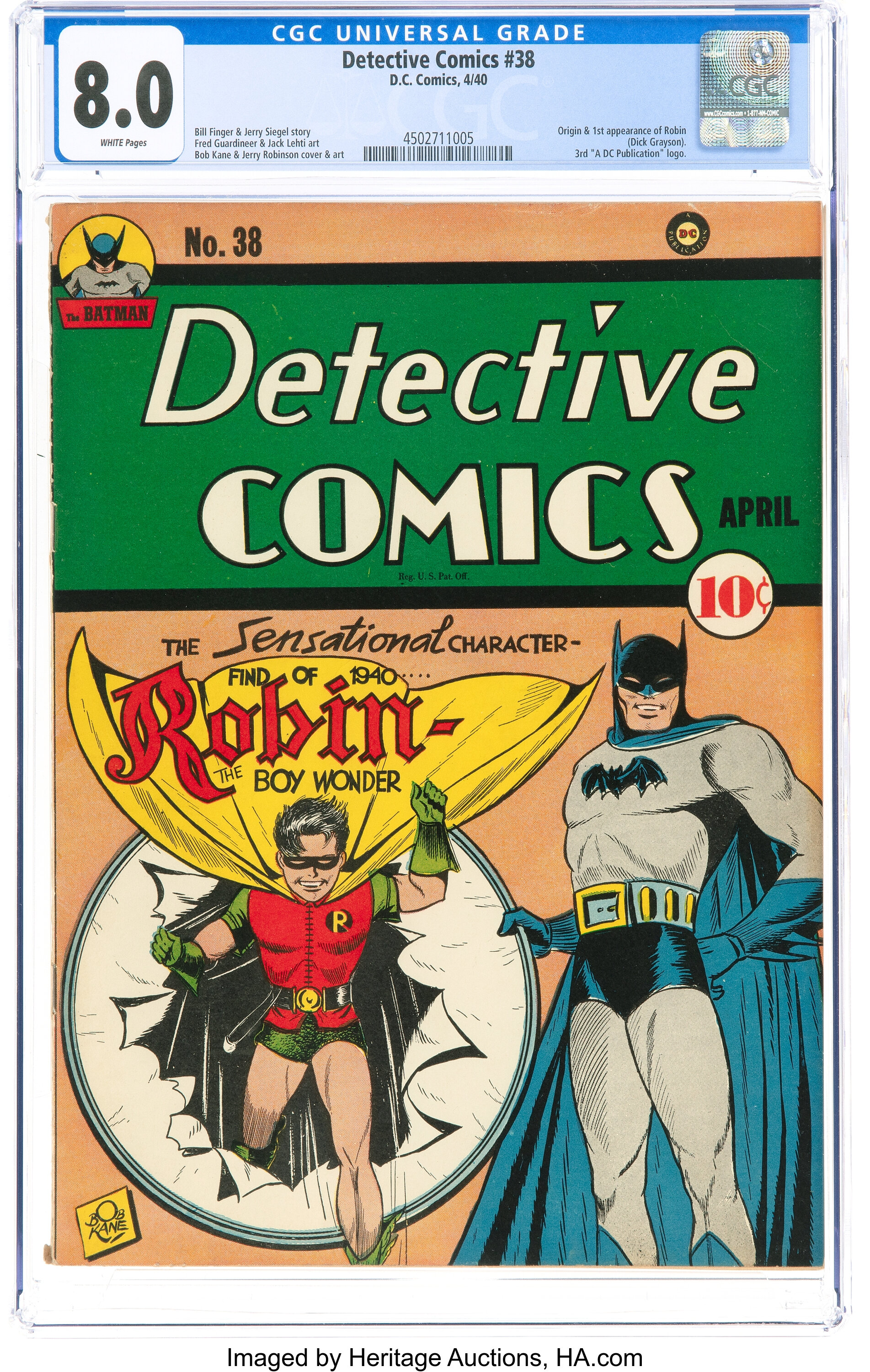 「ディテクティブ・コミックス」第38号ロビン初登場号