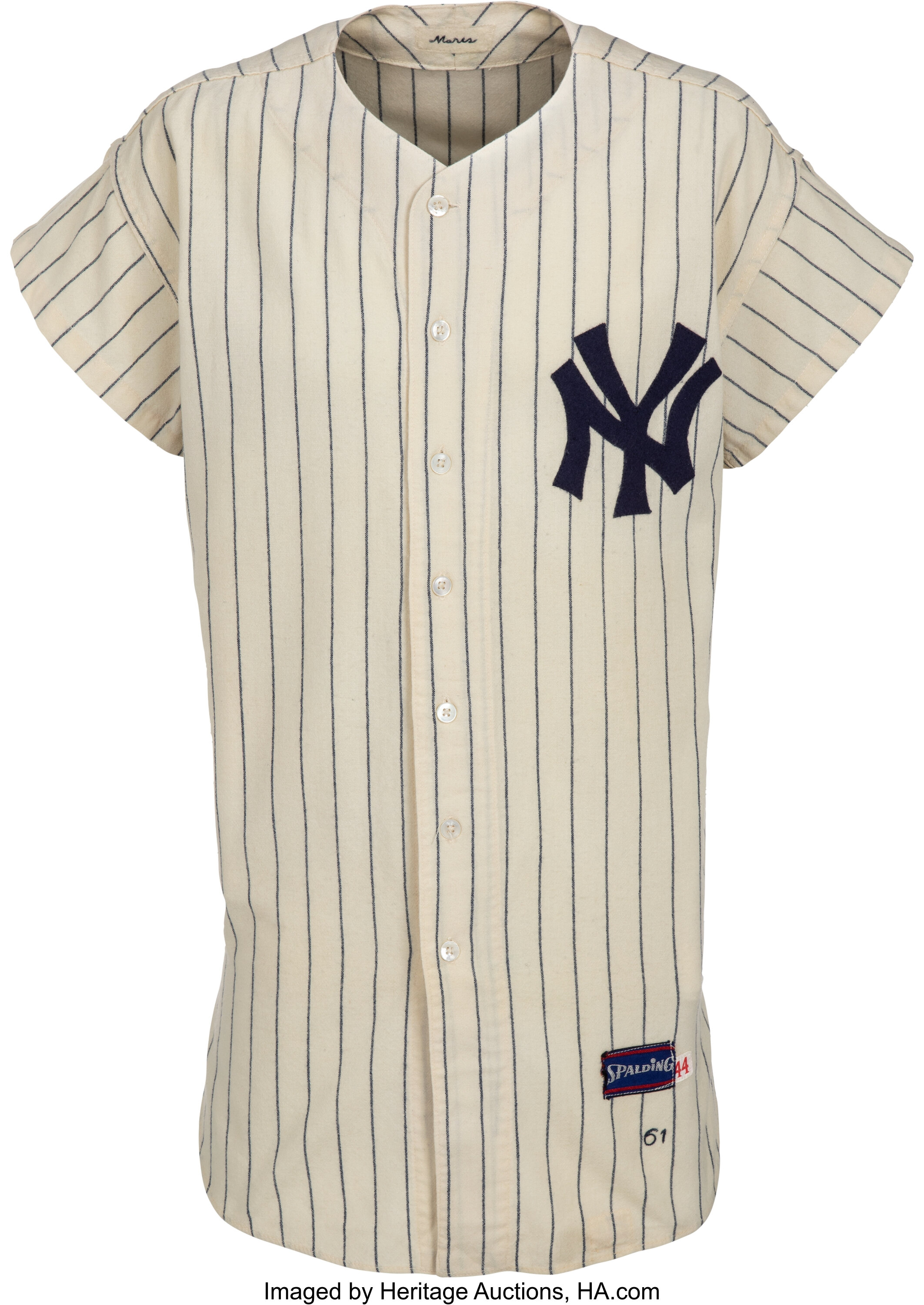ロジャー・マリス選手が1961年の伝説的な61本塁打シーズンに着用したニューヨーク・ヤンキース ピンストライプ・ユニフォーム