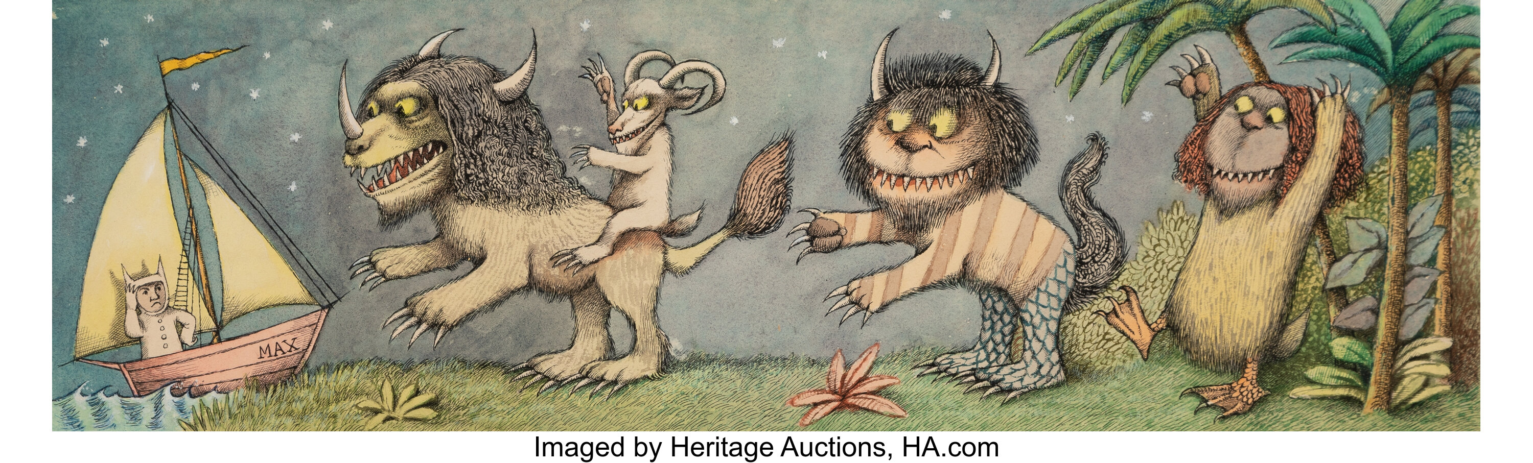 センダック氏1963年の名作「かいじゅうたちのいるところ」オリジナル原画