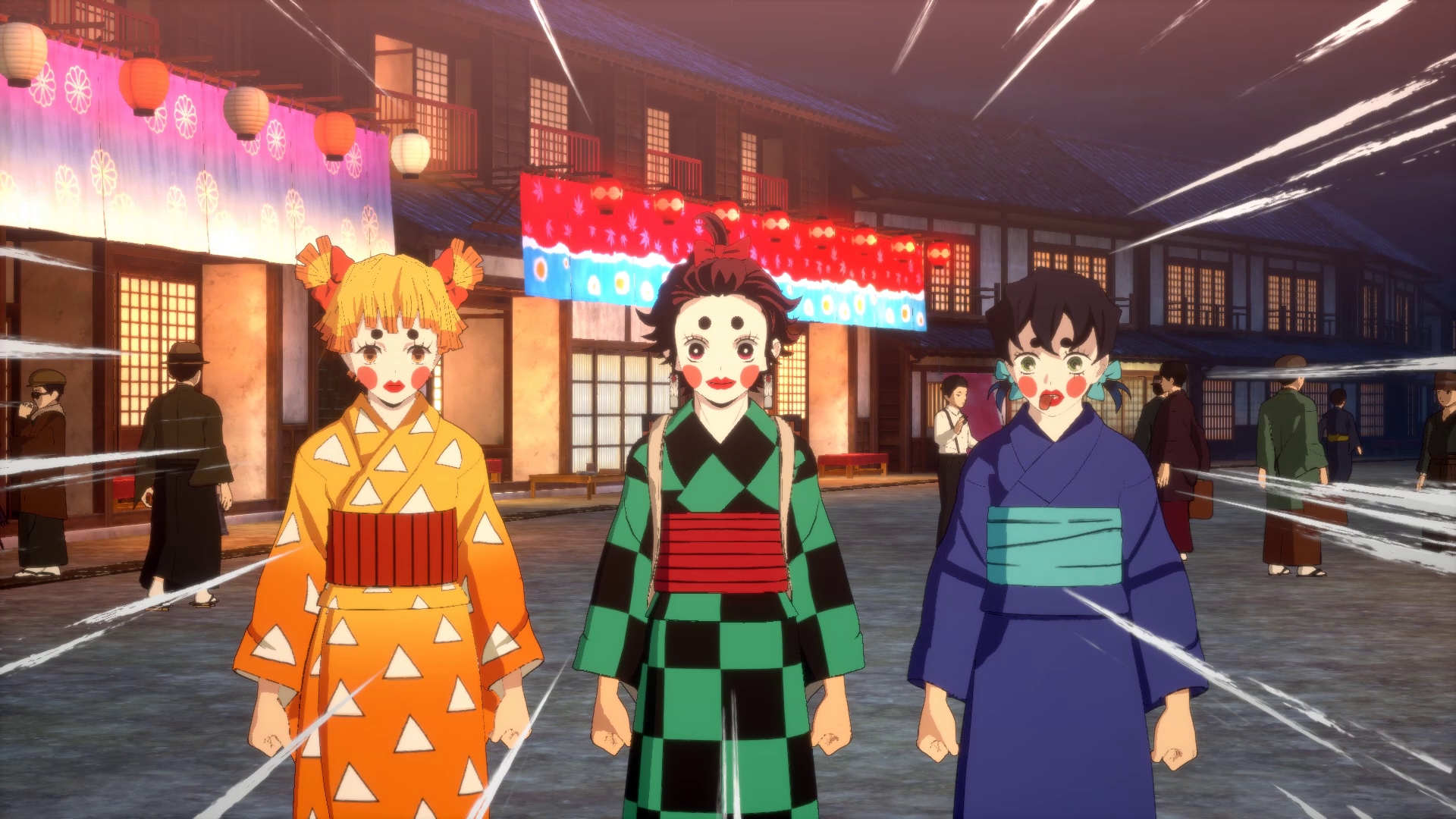 アニメでも登場した炭治郎たちの女装姿。宇髄さんがついていながら、どうしてこうなったのだろう……