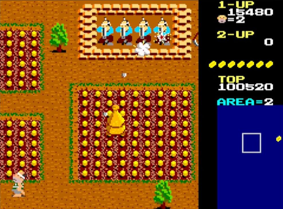 正面から近付くと、一斉に発砲してくる鉄砲隊