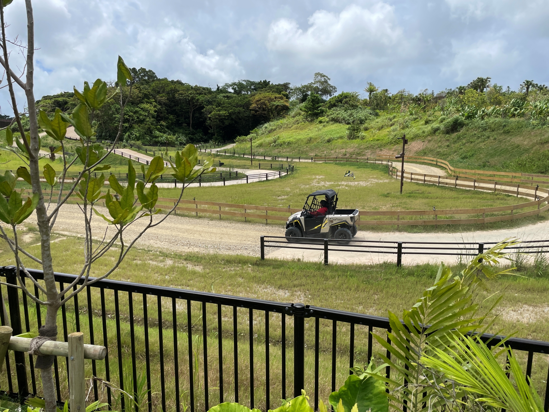 平坦な道は爽快。茂みの中のコースは狭いので、慎重なコントロールが必要になる