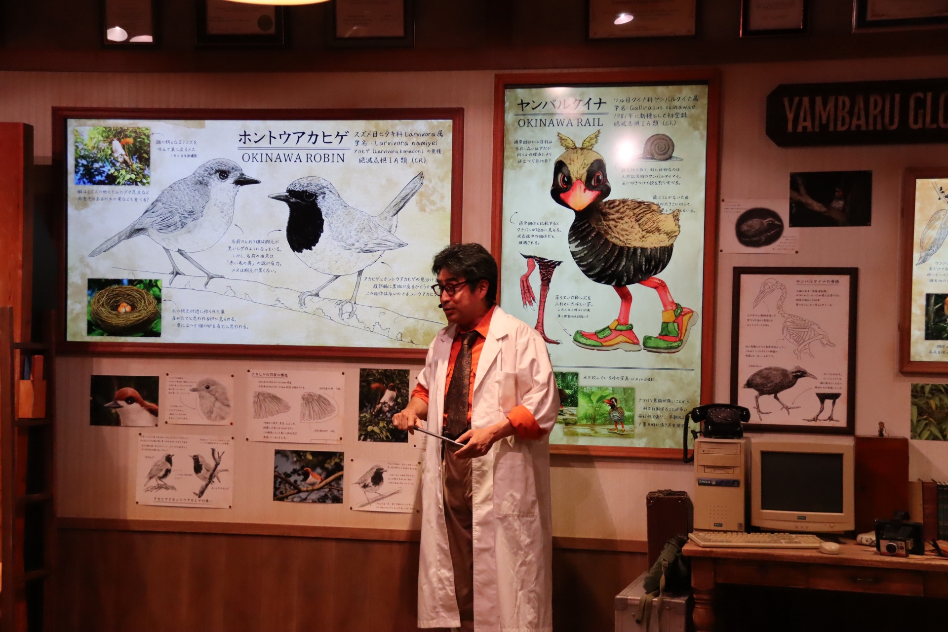 背後のヤンバルクイナが動き出す