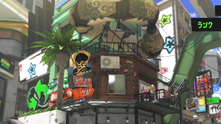 看板や建物のジャギーに注目