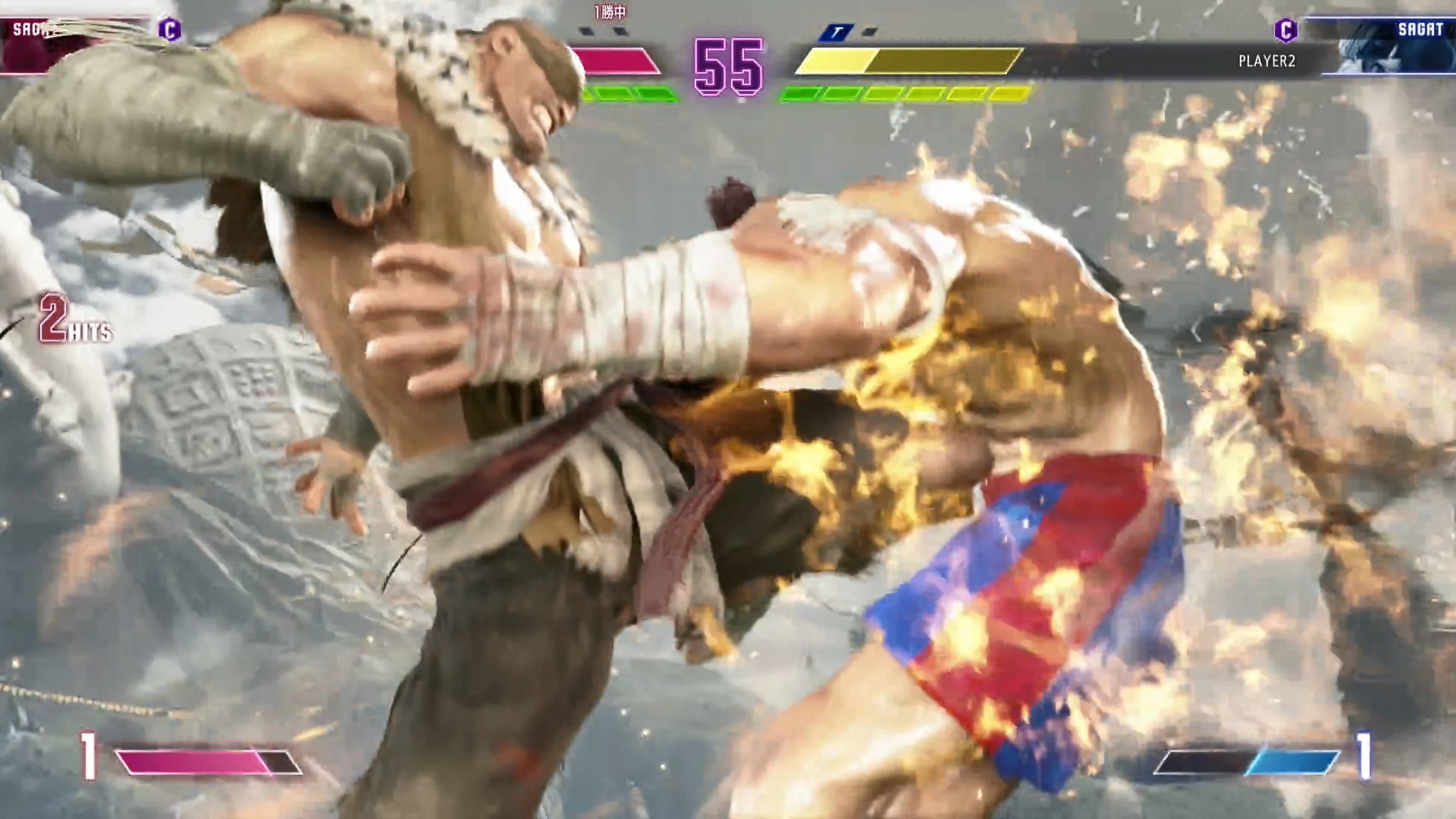 強P発動時、溜めて撃つことでヒット時に自動追撃の演出が追加され、ダメージが増加し、相手を弾き飛ばす性能も付与される