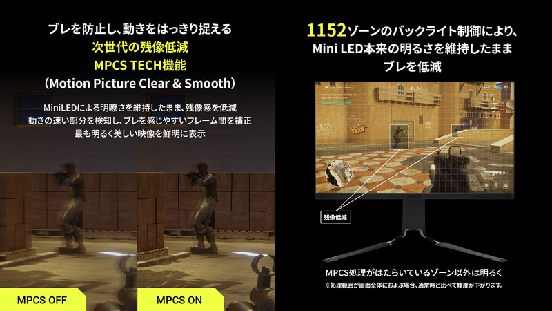 ブレを防止し、動きをハッキリ捉える「MPCS THCH」機能